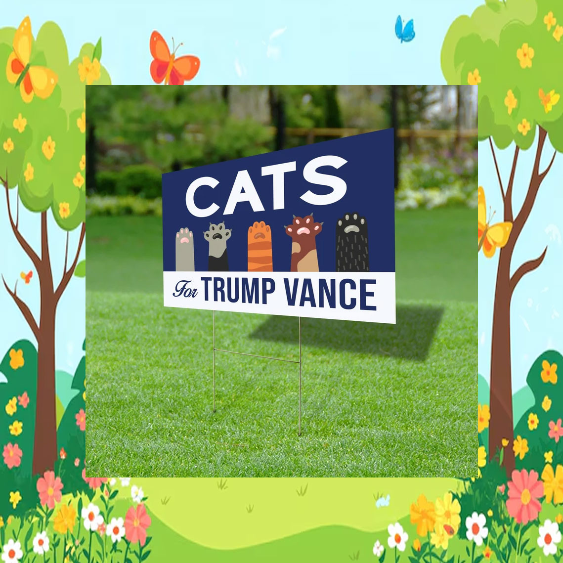 Cats For Trump Vance Yard Sign