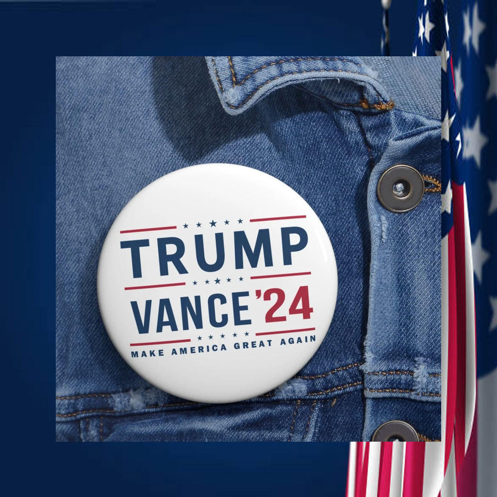Donald Trump for President Pins Vance for Vice President Buttons