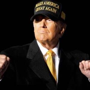 BLACK AND GOLD MAGA HAT