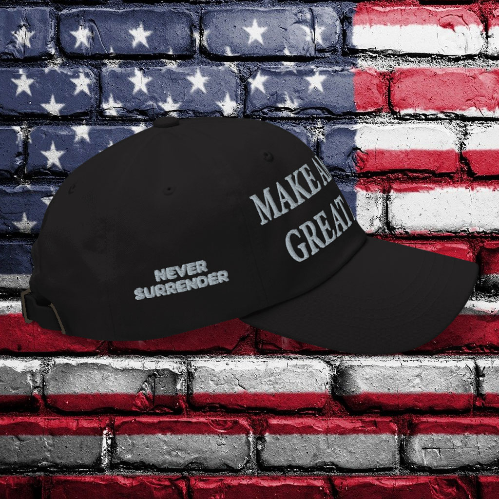 Black Trump Never Surrender MAGA Hat