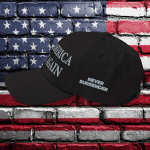 Black Trump Never Surrender MAGA Hat