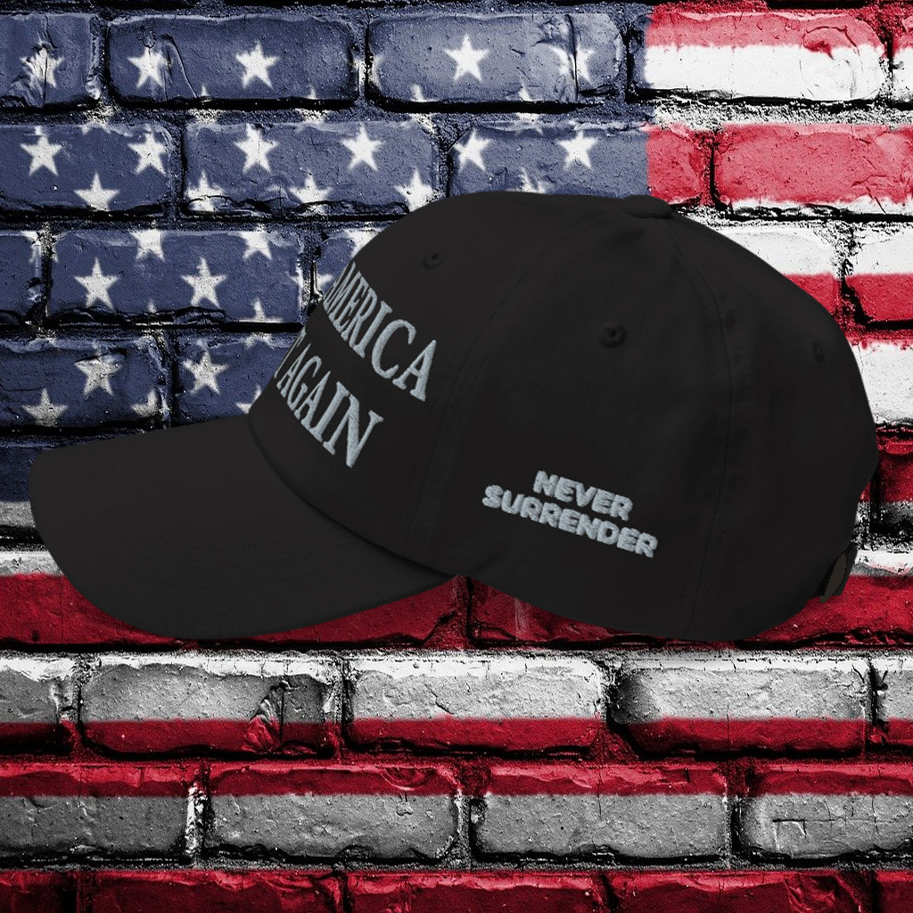 Black Trump Never Surrender MAGA Hat