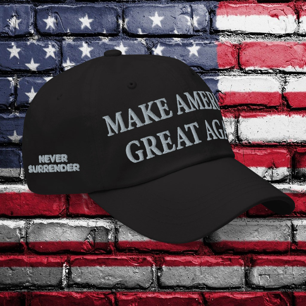 Black Trump Never Surrender MAGA Hat