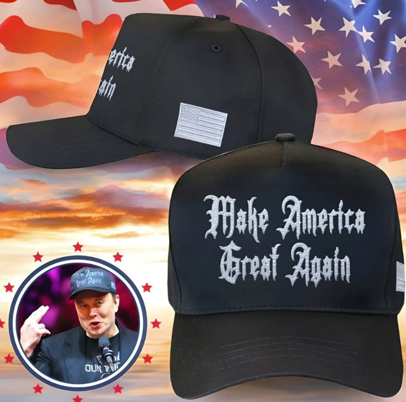 Dark Gothic MAGA Hat Embroidered Fitted – Elon Musk Dark Gothic MAGA Hat