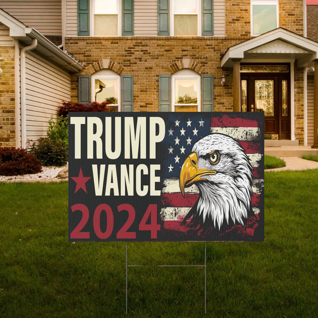 Donald Trump JD Vance 2024 Eagle Design Yard Sign