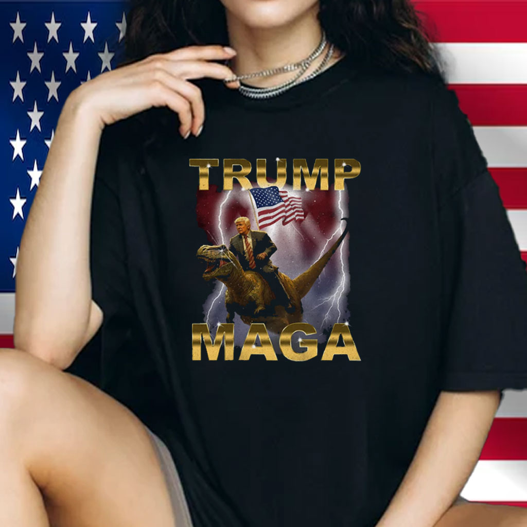 Donald Trump Riding Dinosaur T-Shirt MAGA Shirt