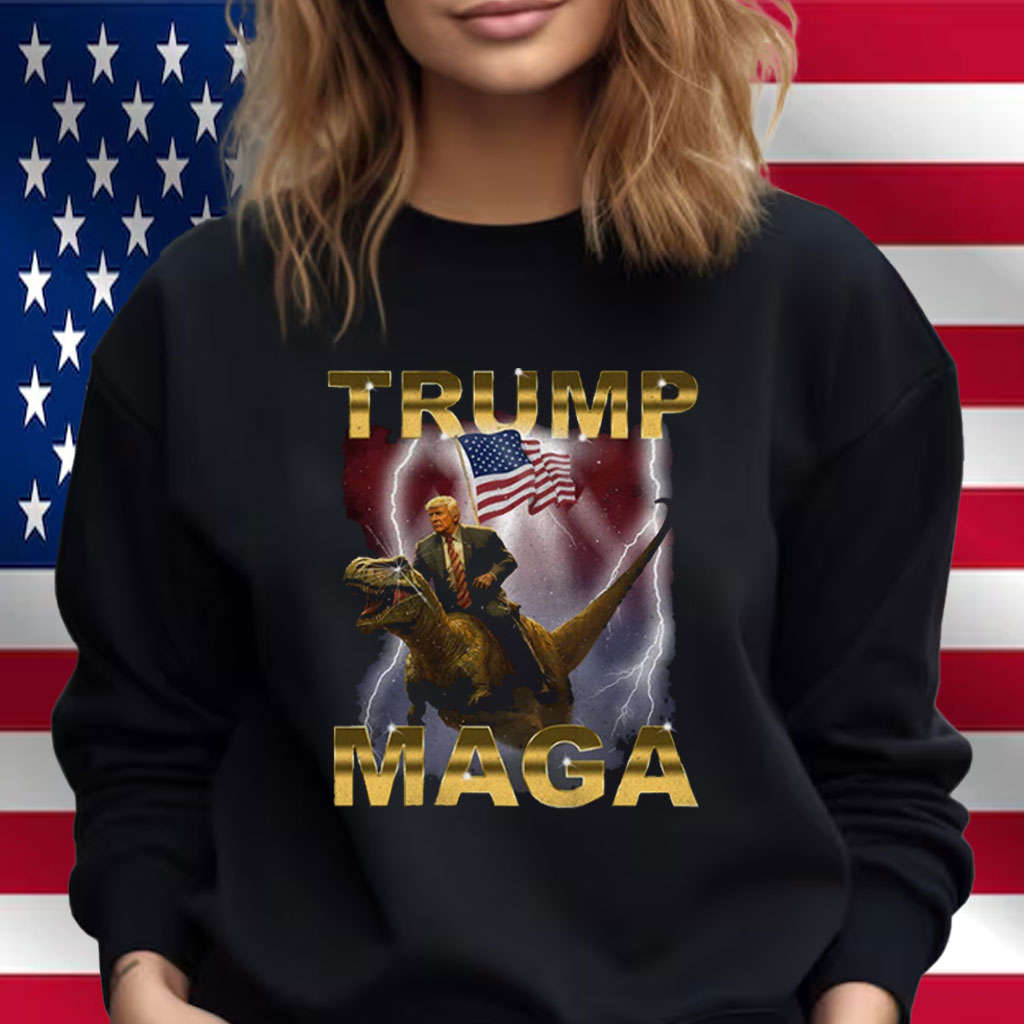 Donald Trump Riding Dinosaur T-Shirt MAGA Shirt
