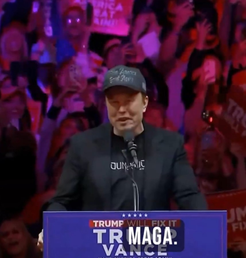 Elon Musk-Trump Dark Gothic Maga Hat