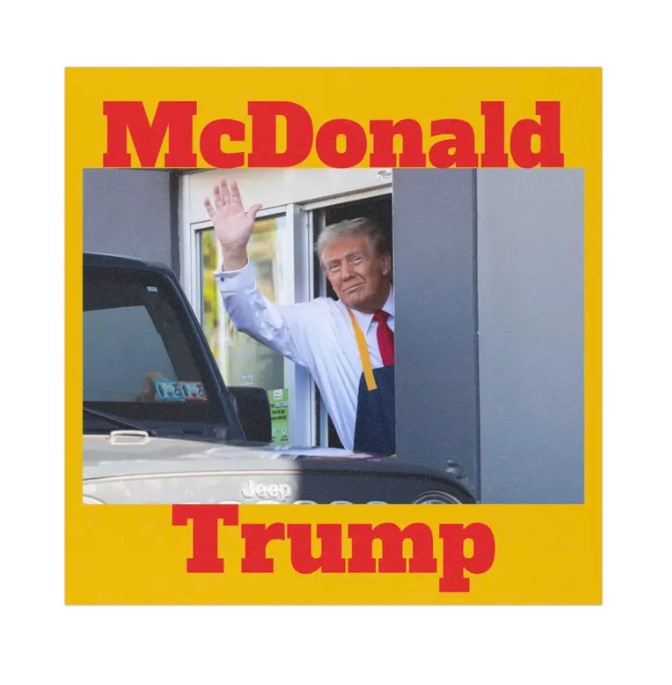 Funny Mc Donald Trump Car Magnet, Political Humor