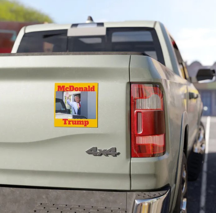 Funny Mc Donald Trump Car Magnet, Political Humor