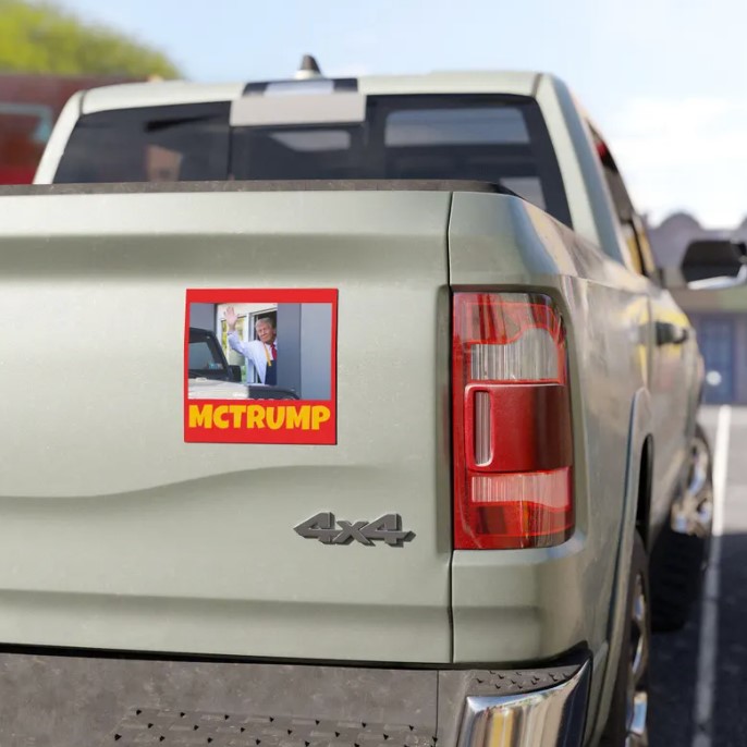 Funny Mc Donald Trump Car Magnet