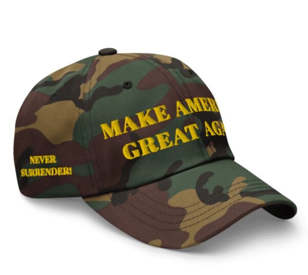 GOLD DARK MAGA HAT (Green Camo Color)