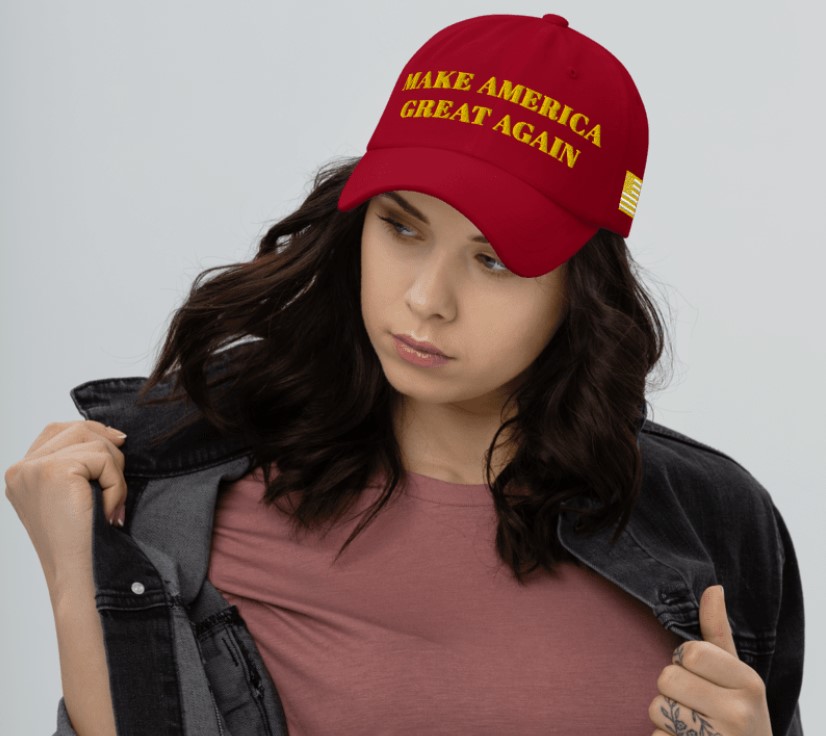 GOLD DARK MAGA HAT (Red Color)