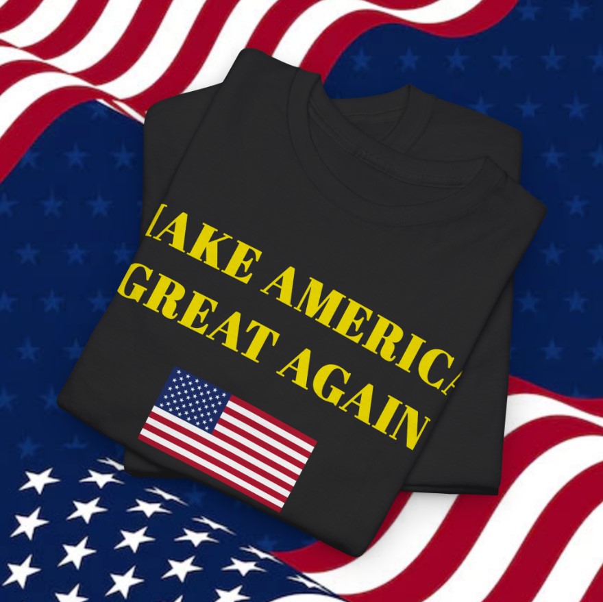 GOLD DARK MAGA USA FLAG T-Shirt