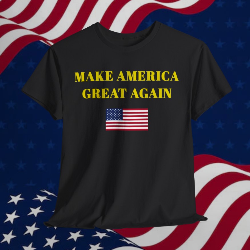 GOLD DARK MAGA USA FLAG T-Shirt