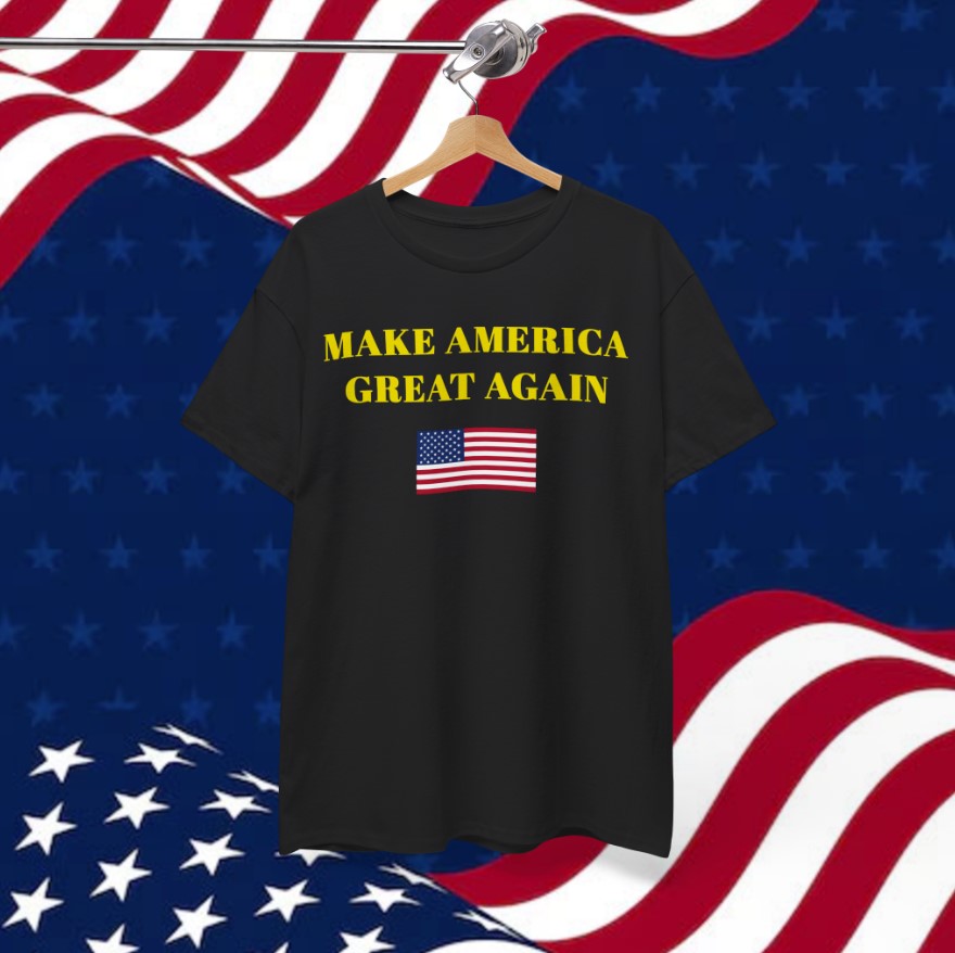 GOLD DARK MAGA USA FLAG T-Shirt