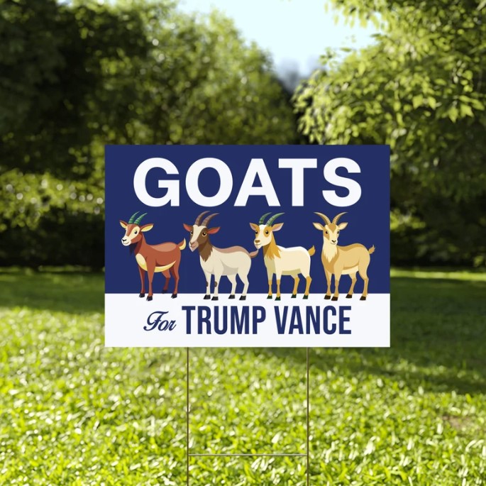 Goats For Trump Vance Yard Signs