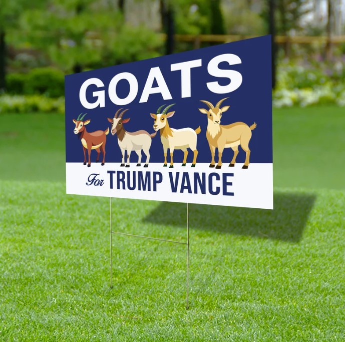 Goats For Trump Vance Yard Signs