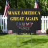 Gold Dark Maga Trump Vance Yard Sign