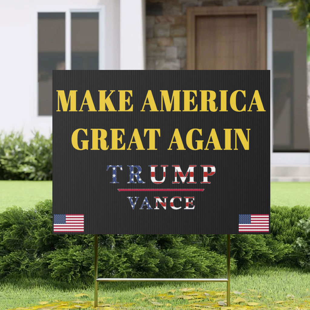 Gold Dark Maga Trump Vance Yard Sign