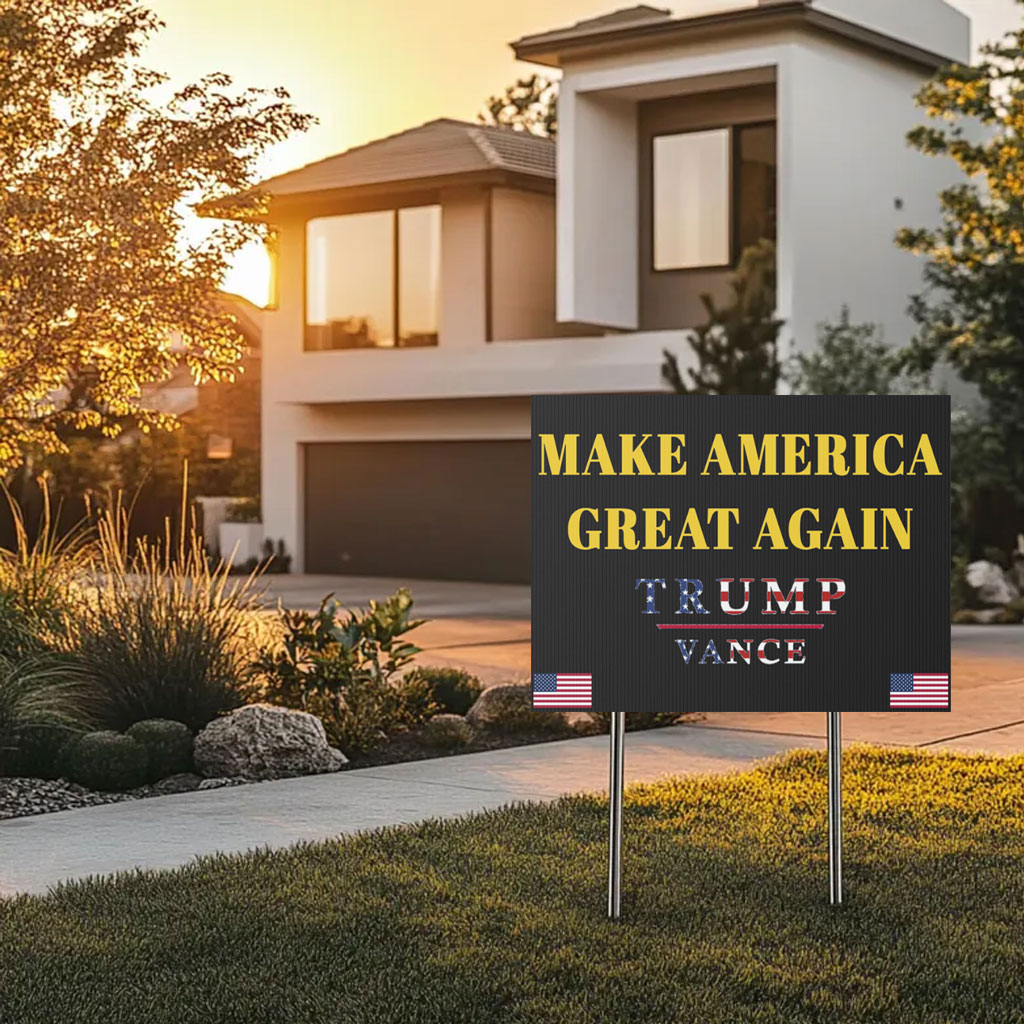 Gold Dark Maga Trump Vance Yard Sign