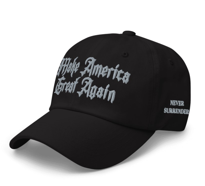 Gothic Dark Never Surrender MAGA Hat