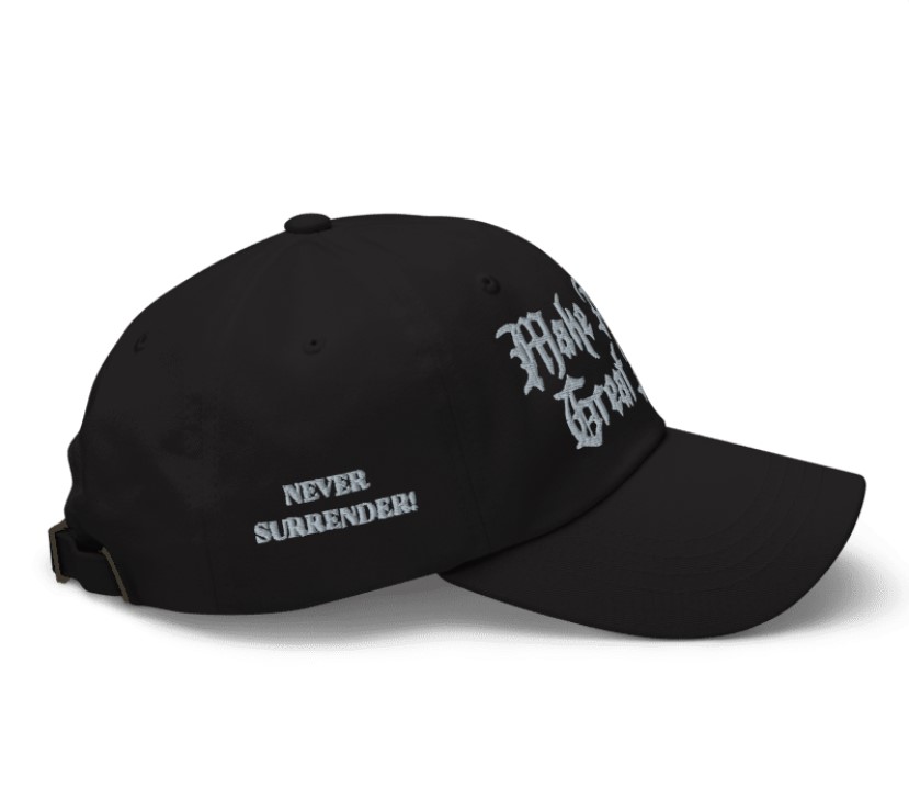 Gothic Dark Never Surrender MAGA Hat