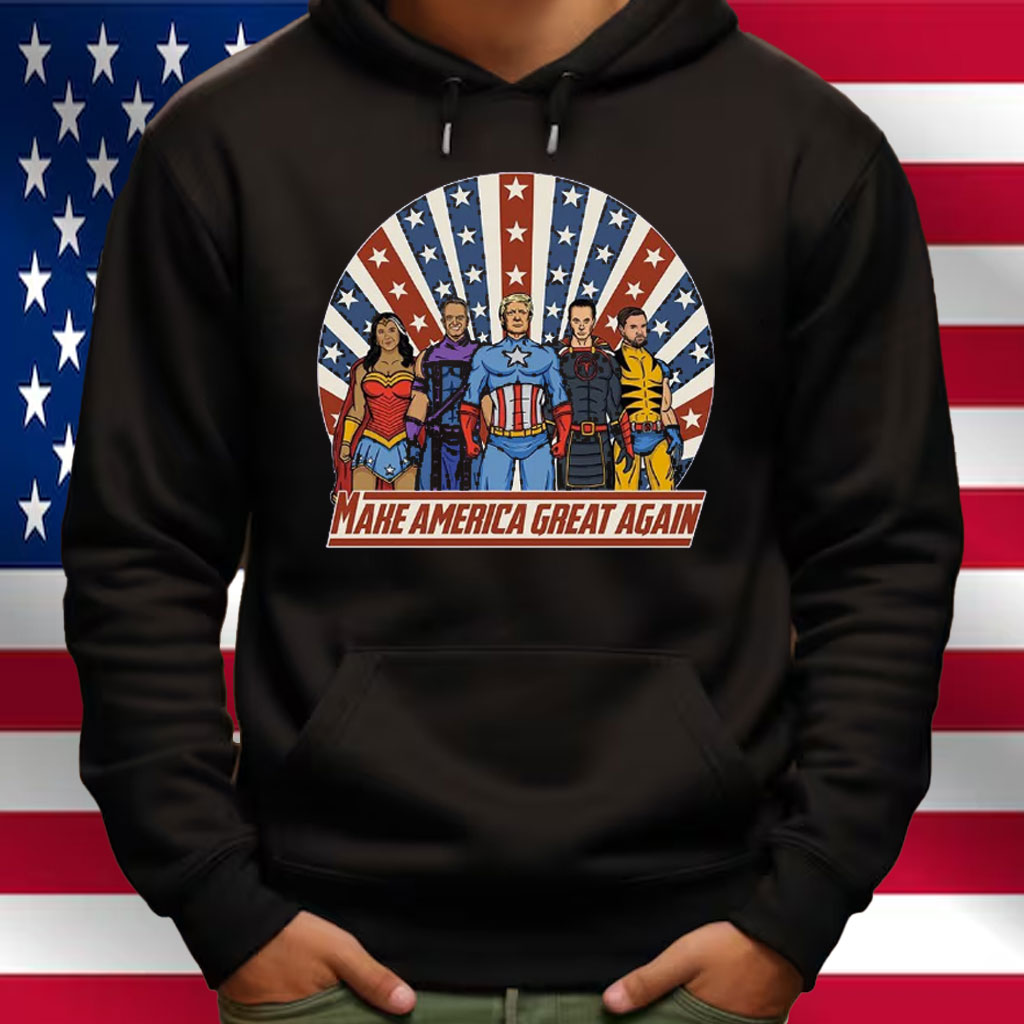 Maga Maha RFK Jr Elon Tulsi JD Vance American Superheroes Avengers Trump Shirt