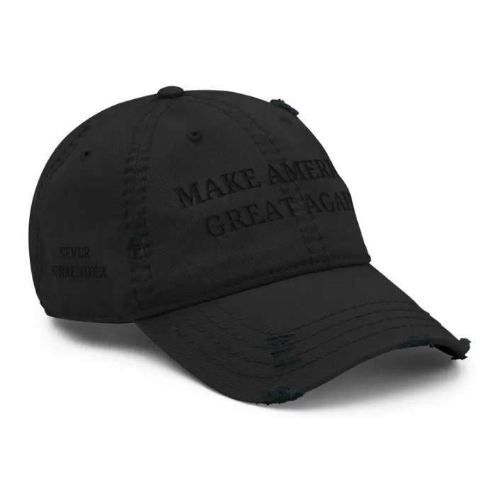 Make America Great Again Hat Trump Elon Musk Dark MAGA Never Surrender