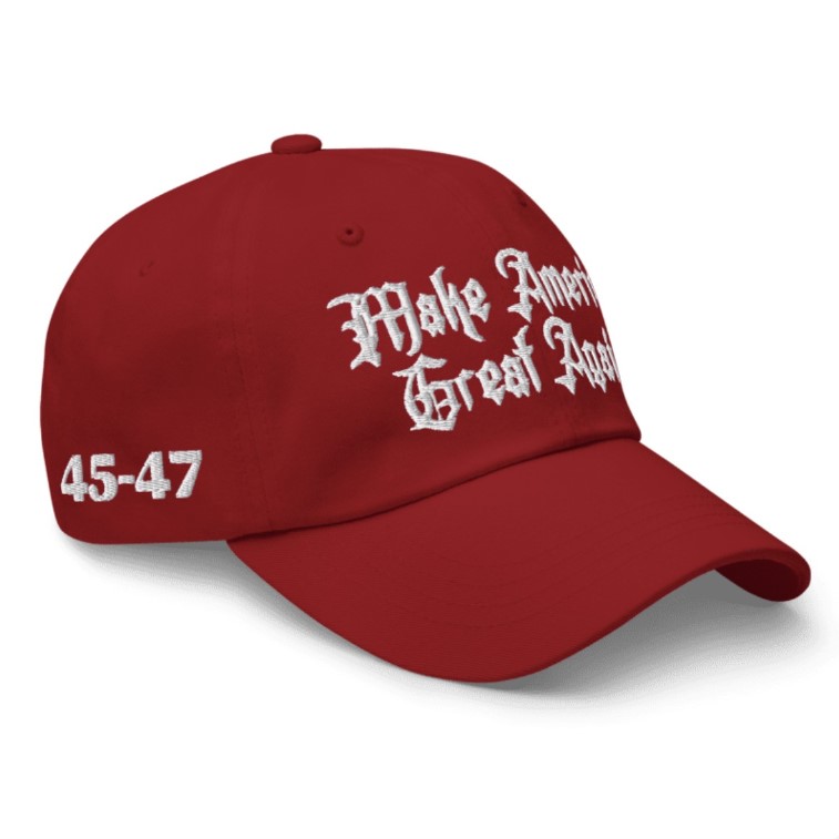 Red Gothic MAGA 45-47 Hat