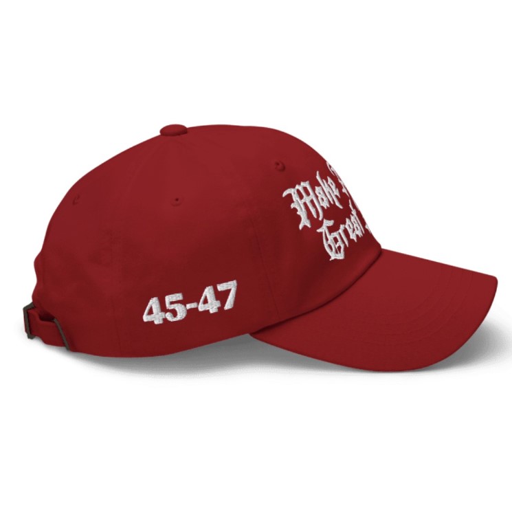 Red Gothic MAGA 45-47 Hat