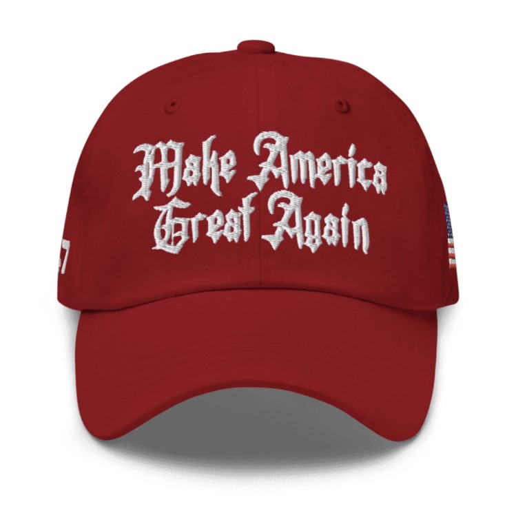 Red Gothic MAGA 45-47 Hat