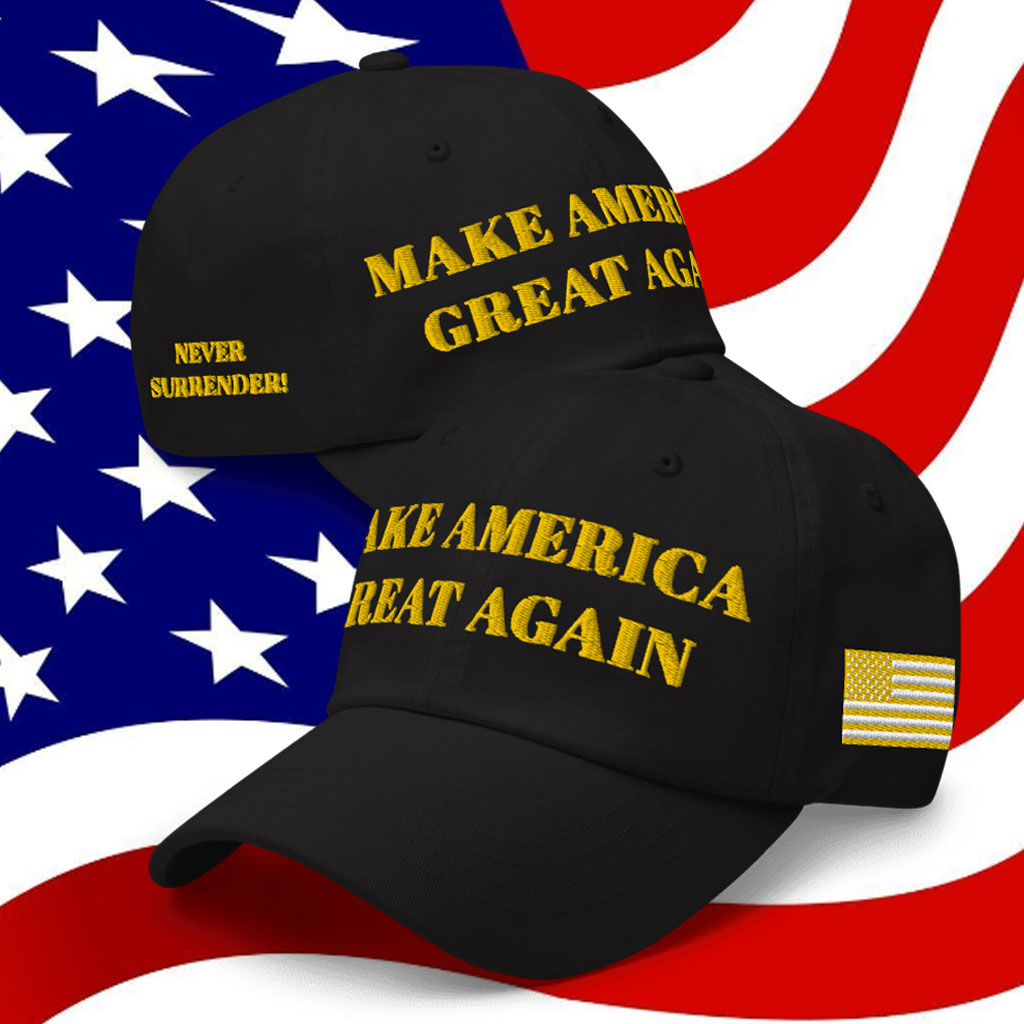TRUMP DARK AND GOLD MAGA HAT
