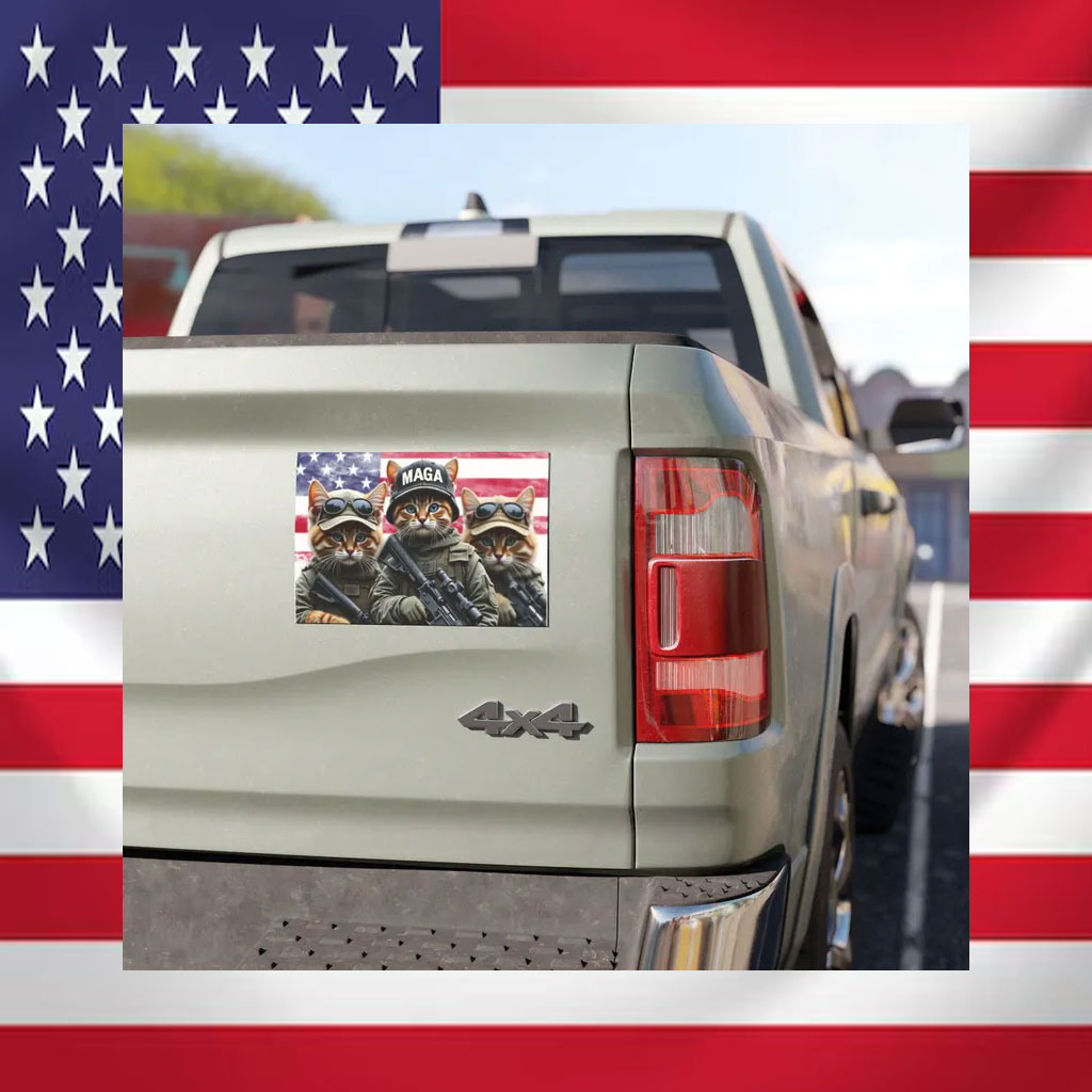 Tactical MAGA Cats Trump Car Magnets