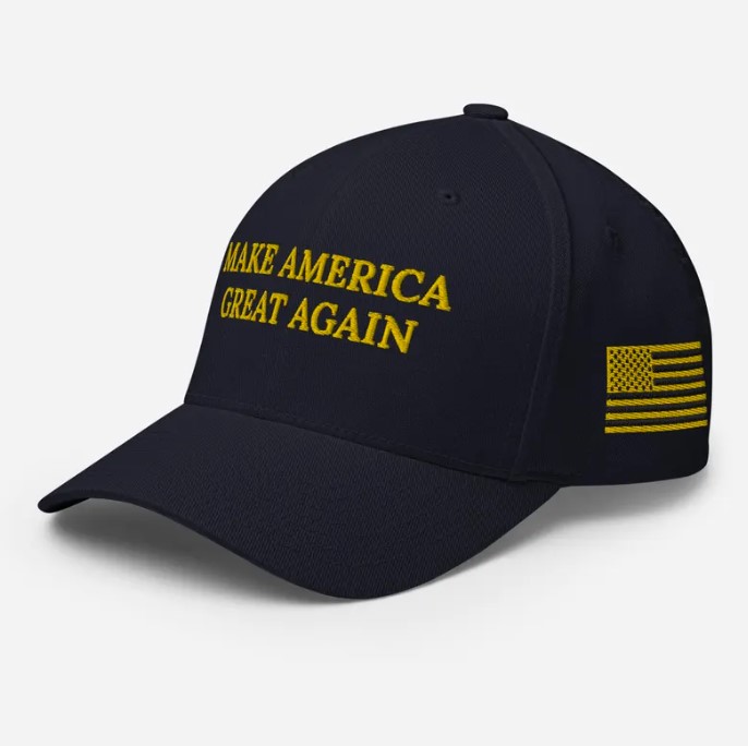 Trump 2024 Campaign Hat Gold Dark MAGA