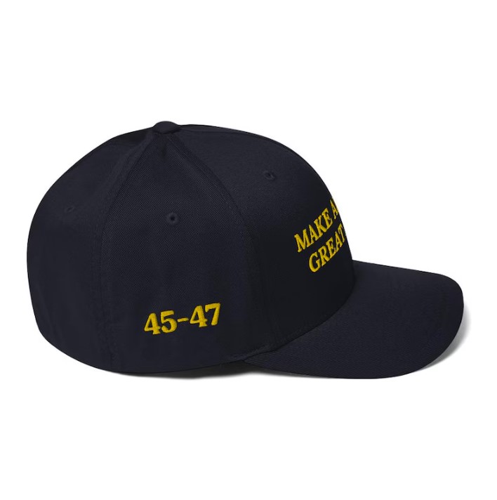 Trump 2024 Campaign Hat Gold Dark MAGA