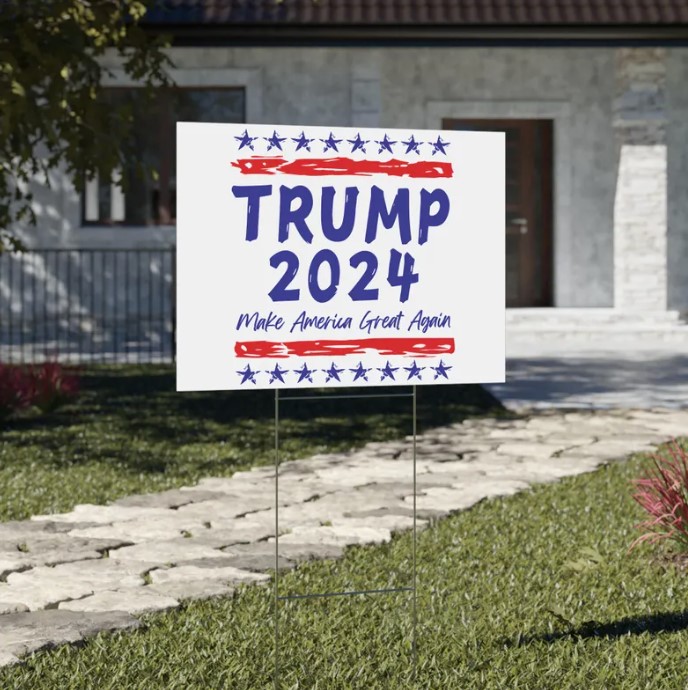 Trump 2024 Make America Great Again Yard Sign