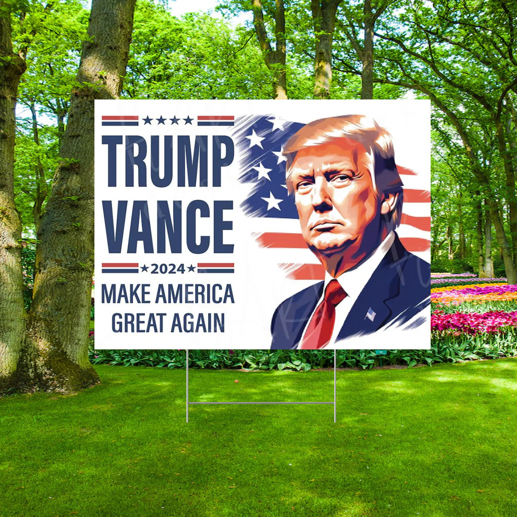 Trump 2024 & Vance MAGA Yard Sign
