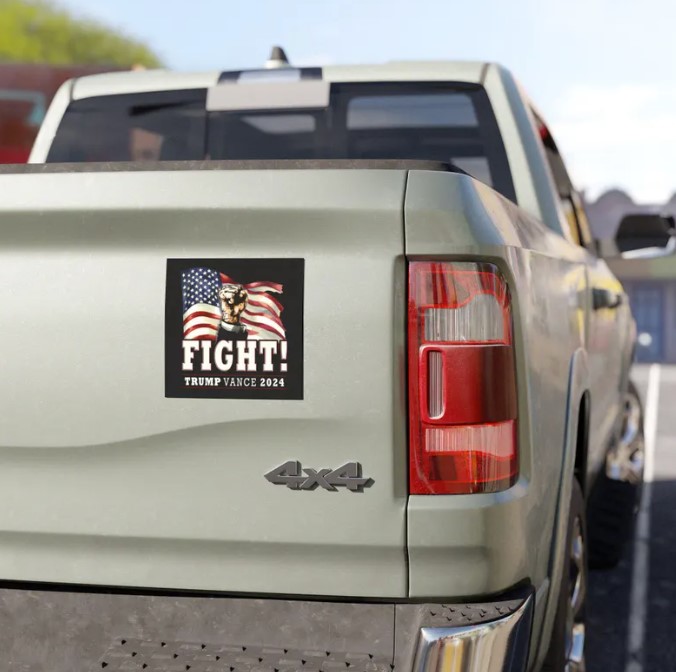 Trump Fight Car Magnet