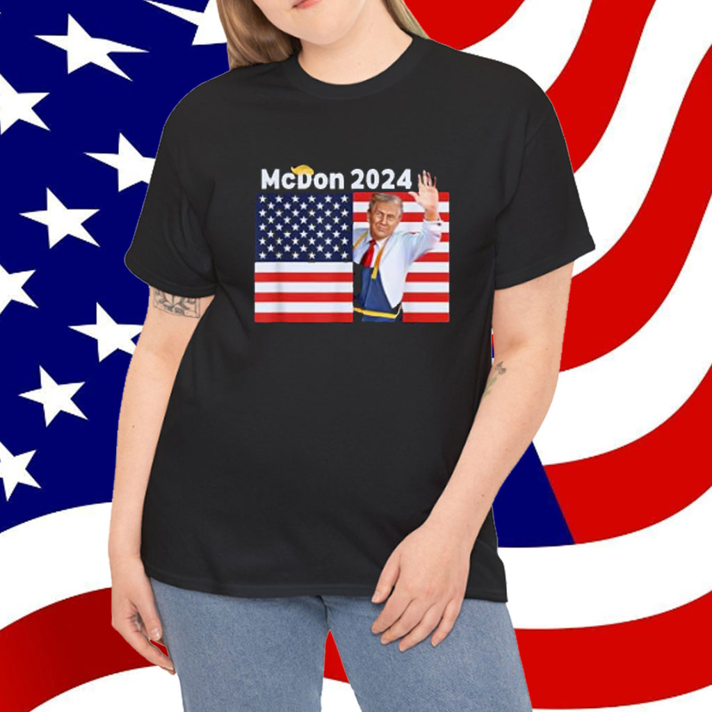 Trump French Fries McDon 2024 American Flag MAGA Shirt
