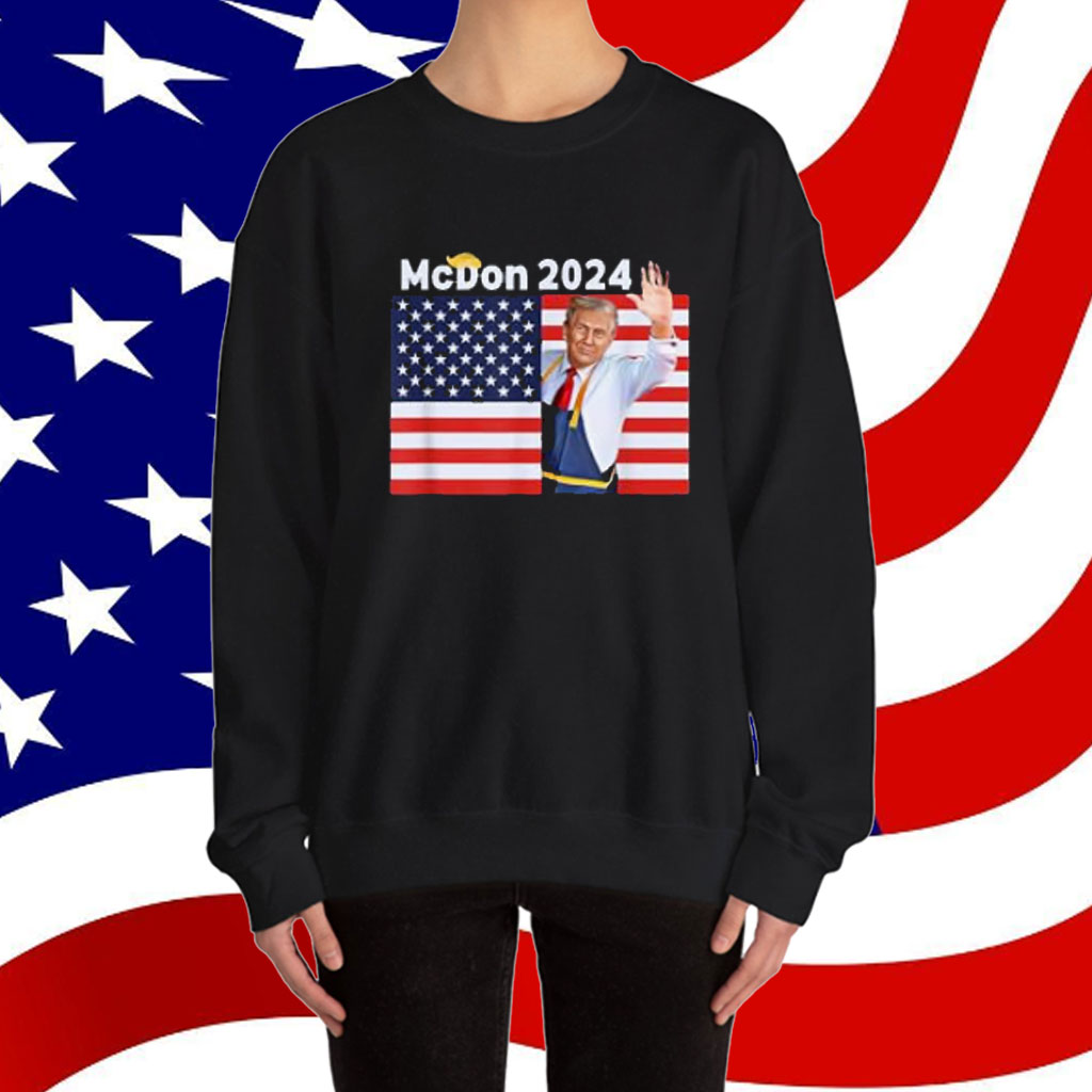 Trump French Fries McDon 2024 American Flag MAGA Shirt