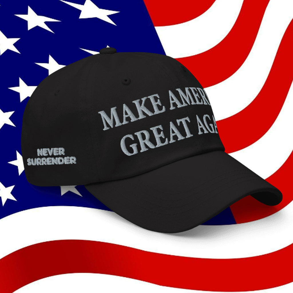 Trump Never Surrender Black MAGA Hat