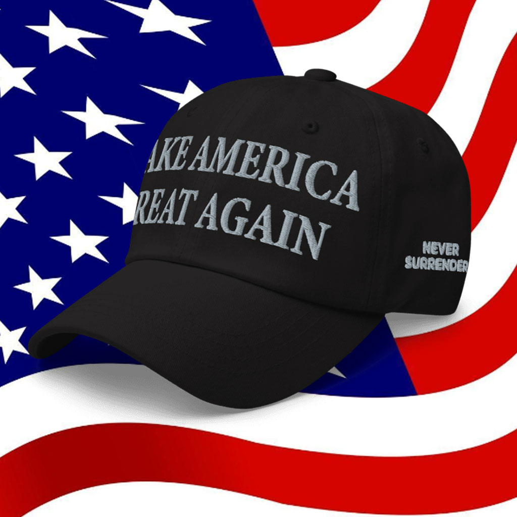 Trump Never Surrender Black MAGA Hat