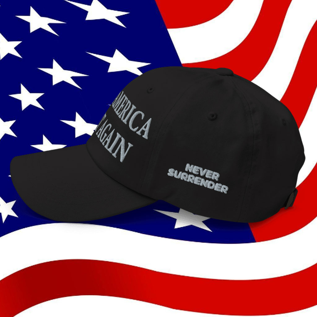 Trump Never Surrender Black MAGA Hat