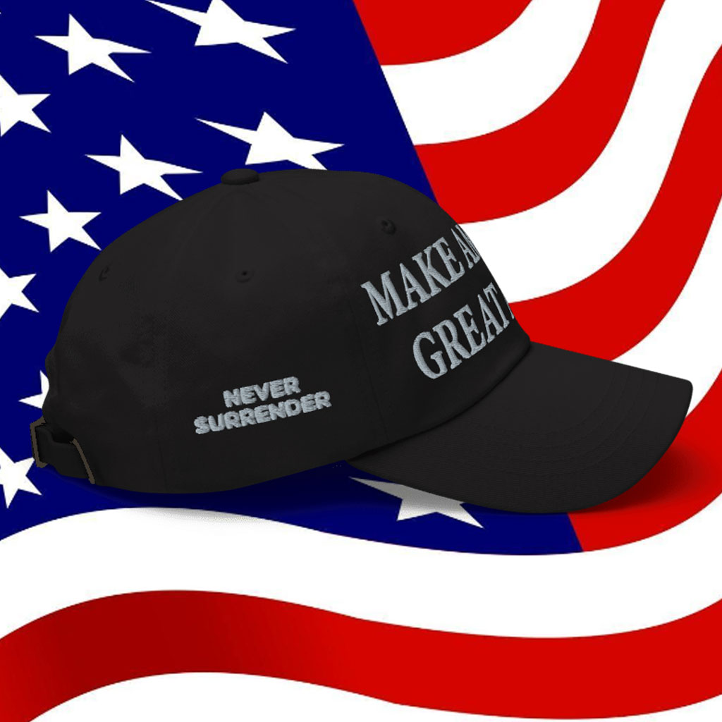 Trump Never Surrender Black MAGA Hat