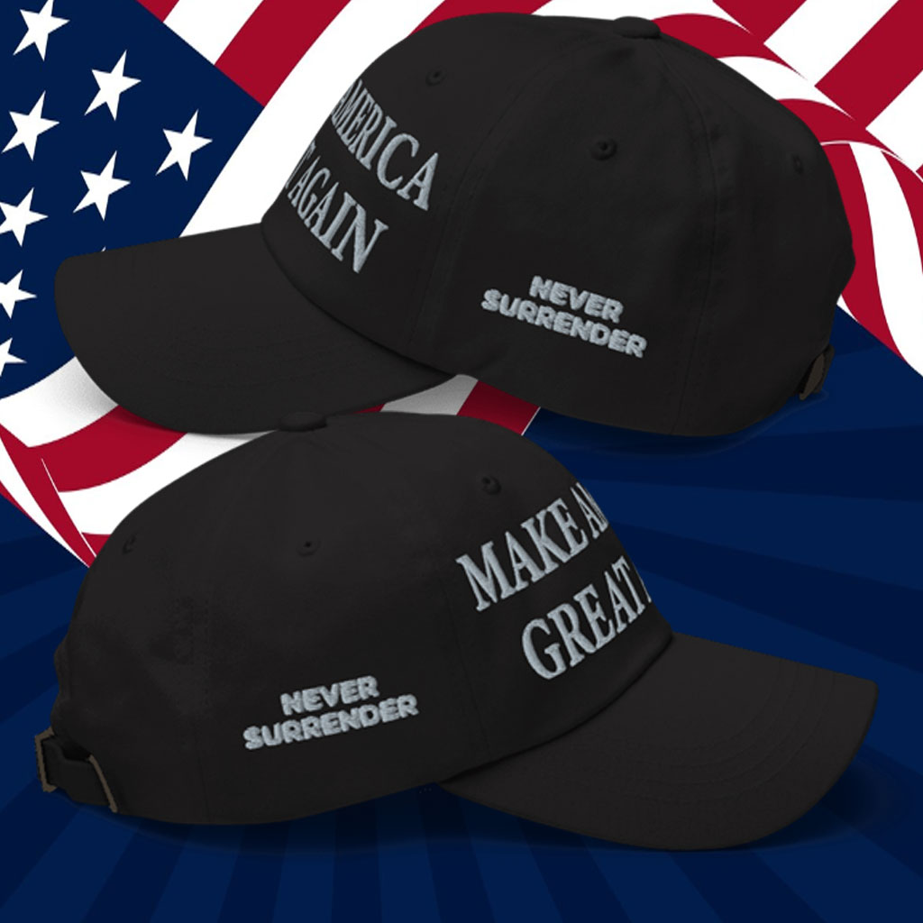 Trump Never Surrender Hat MAKE AMERICA GREAT AGAIN