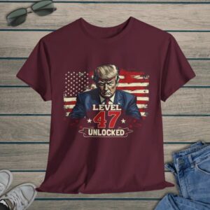 Trump President Level 47 Unlocked, Trump 2024 Graphic Tee Shirt