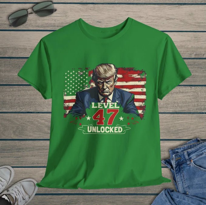 Trump President Level 47 Unlocked, Trump 2024 Graphic Tee Shirt