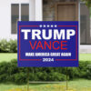 Trump Vance 2024 Make America Great Again Political Yard Lawn Sign With Post