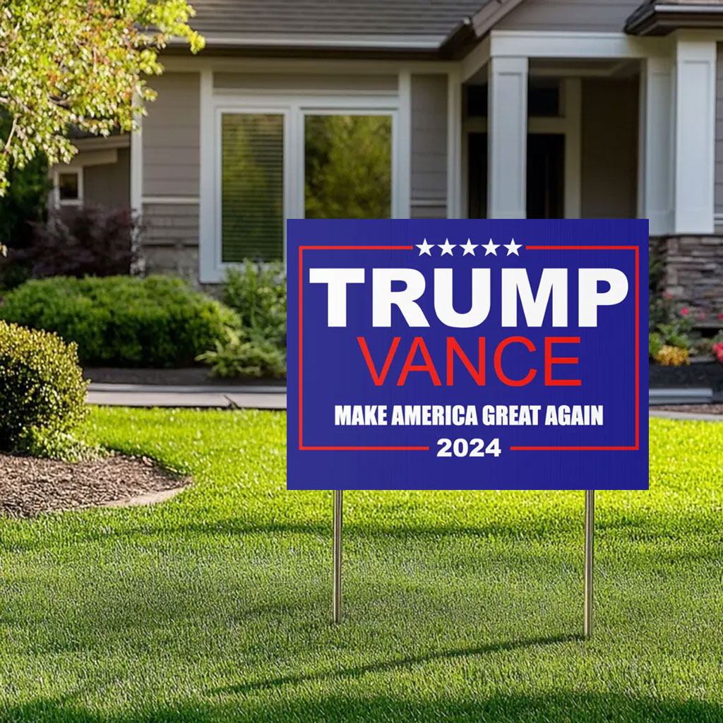 Trump Vance 2024 Make America Great Again Political Yard Lawn Sign With Post